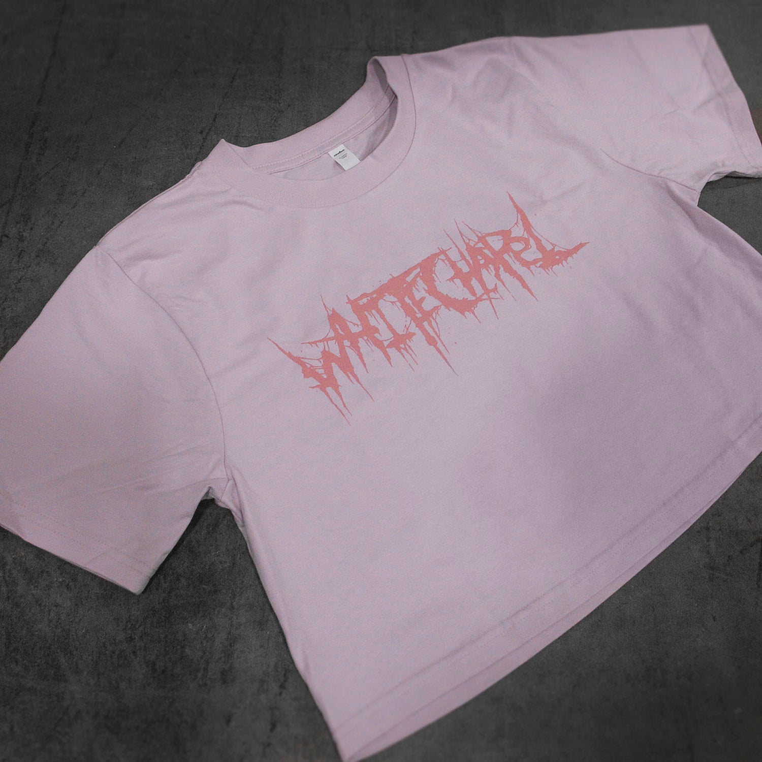 A pale pink Whitechapel cropped girl's t-shirt with 